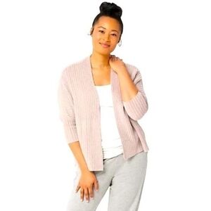 Barefoot Dreams Womens CozyChic Lite Ribbed Shrug Cardigan Pink Size S/M